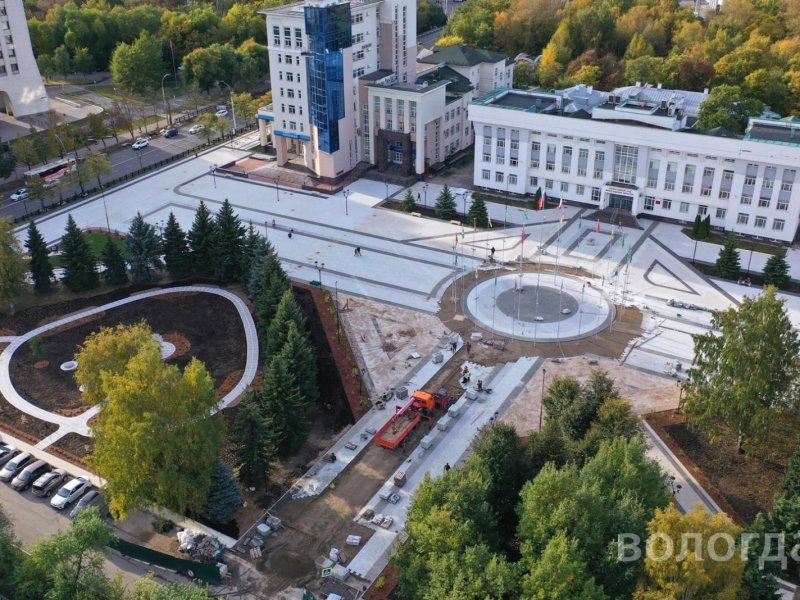 Площадь Дрыгина в Вологде откроют на следующей неделе